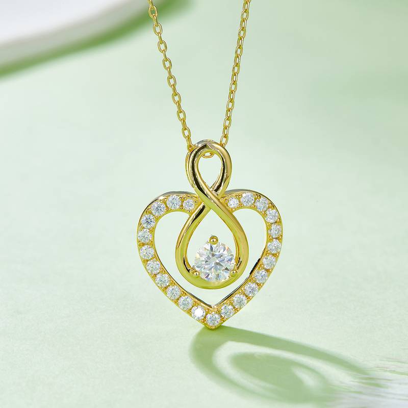 圆形主石无限的爱PendantS925银Moissanite厘石D级1.0ct